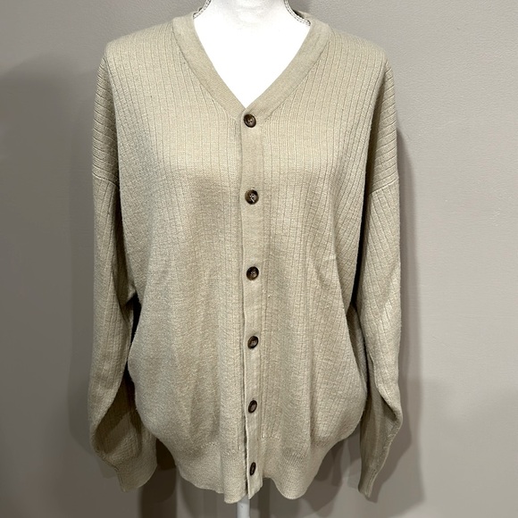 Other - Mens‎ WOODS & Gray Cardigan Sweater Cream Oversized/Relaxed Casual Timeless Cozy